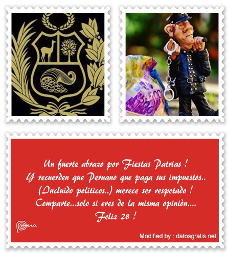 Bonitos textos de Fiestas Patrias Peruanas para mandar por celular.#MensajesFeliz28,#FrasesFeliz28