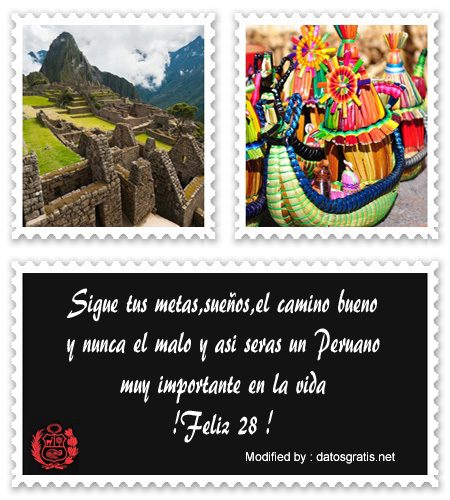 Bonitos textos de fiestas patrias peruanas para enviar por celular.#SaludosDe28DeJulioClientes,#FrasesDe28DeJulioClientes