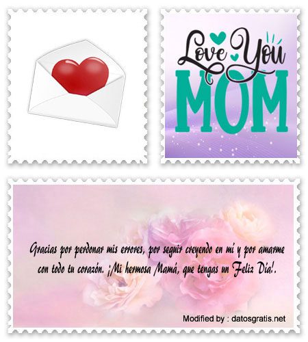 Frases y tarjetas de amor para enviar a Mamá por celular.#TarjetasPorDíaDeLaMadre
