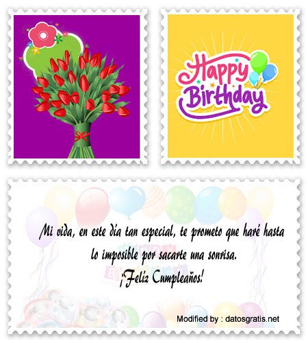 tarjetas con frases de Felíz Cumpleaños mi amor
