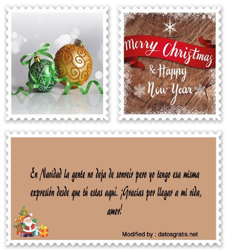 tarjetas con frases de agradecimiento para mi amor por Navidad.#MensajesDeNavidad