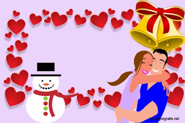 Saludos de Navidad para enamorados.#TarjetasNavideñas,#MensajesDeNavidad,#FrasesDeNavidad